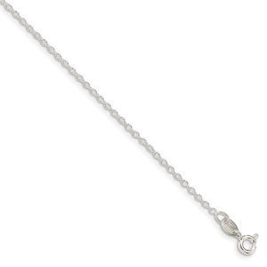 1.5mm, Sterling Silver Solid Cable Chain Necklace, 18 Inch
